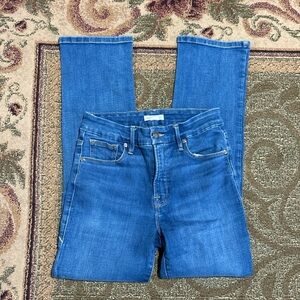 Good American high waisted straight leg blue jeans  size 4 27